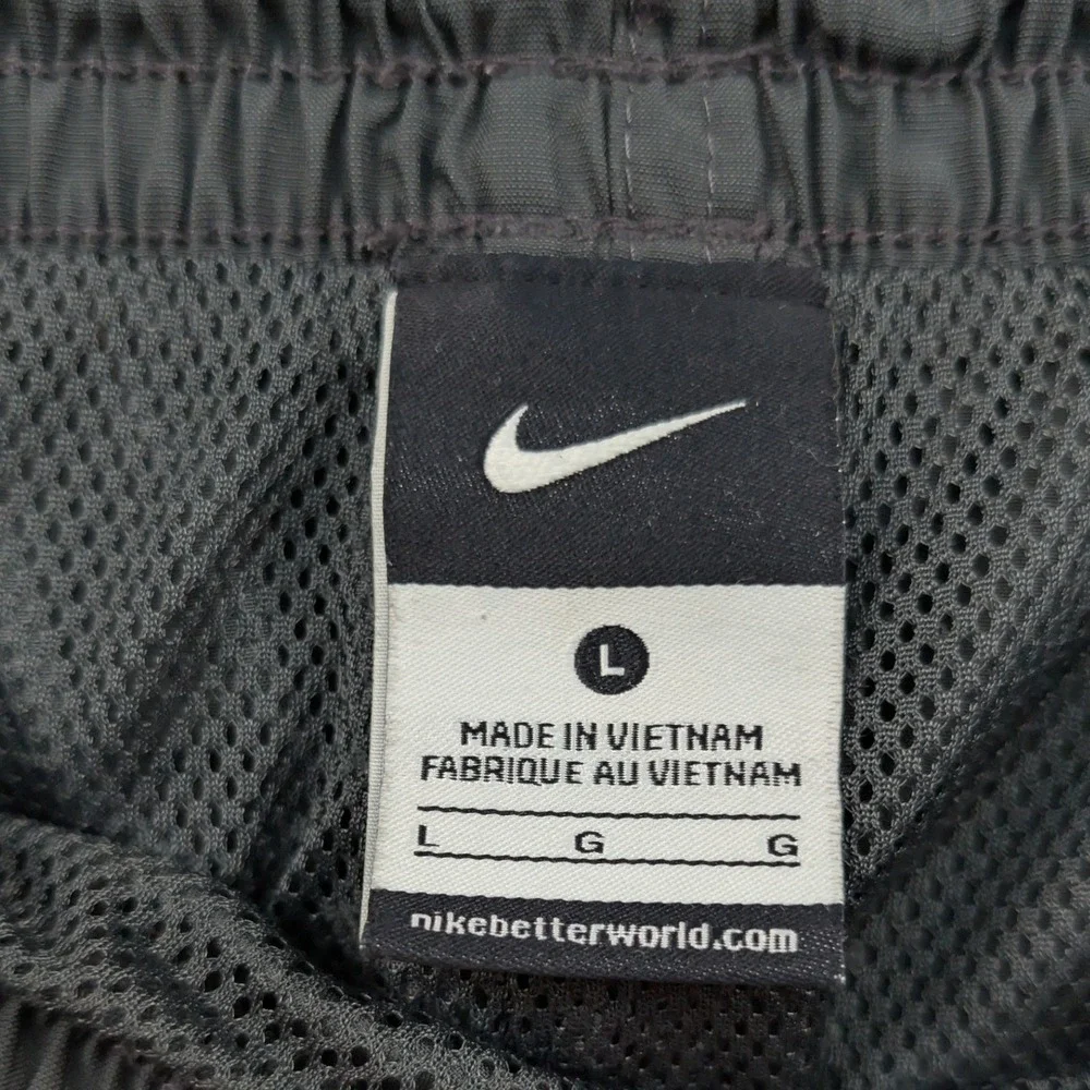 VTG Nike Track Pants Men's L Gray Baggy Swoosh Nylon Windbreaker Sportswear Y2K